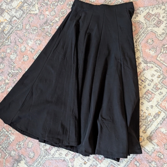 Kikiriki Black Elegant Black Midi A-Line Lola Skirt Pleats Full Skirt High Waist - Picture 8 of 8